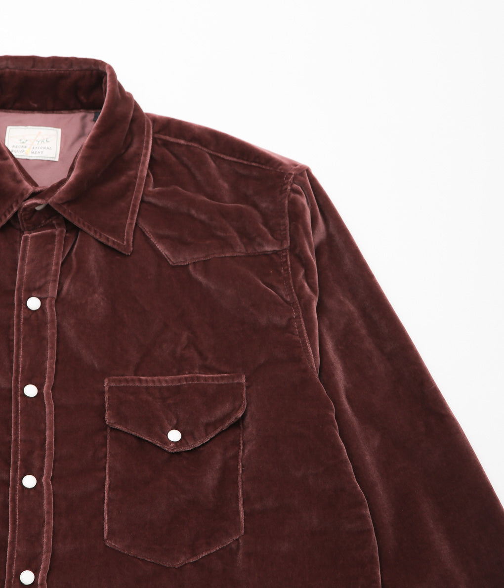 WYTHE ''VELVET PEARLSNAP SHIRT'' (PLUM)