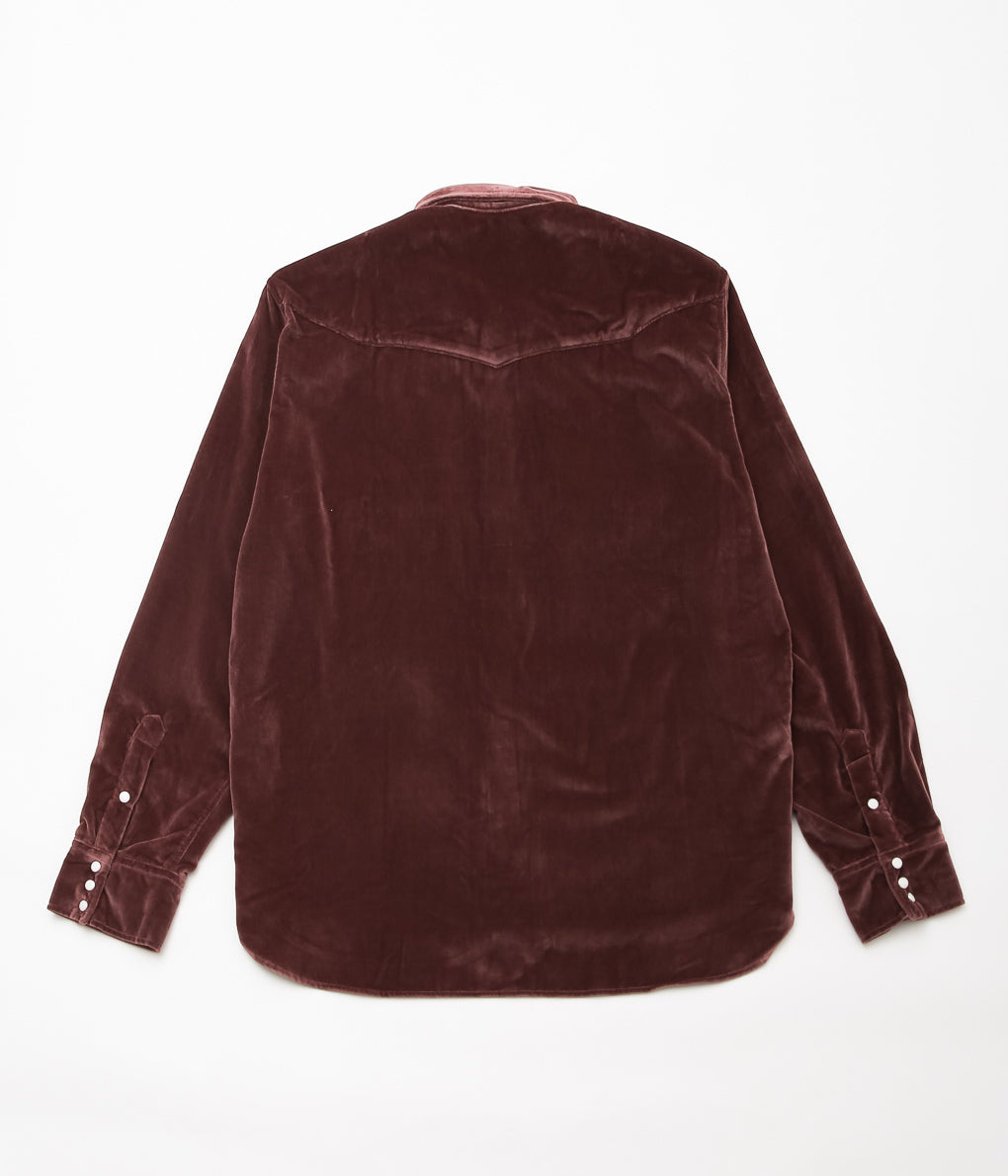 WYTHE ''VELVET PEARLSNAP SHIRT'' (PLUM)