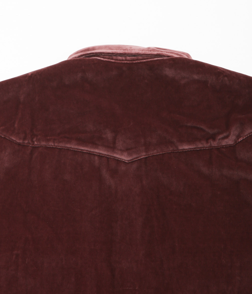 WYTHE ''VELVET PEARLSNAP SHIRT'' (PLUM)