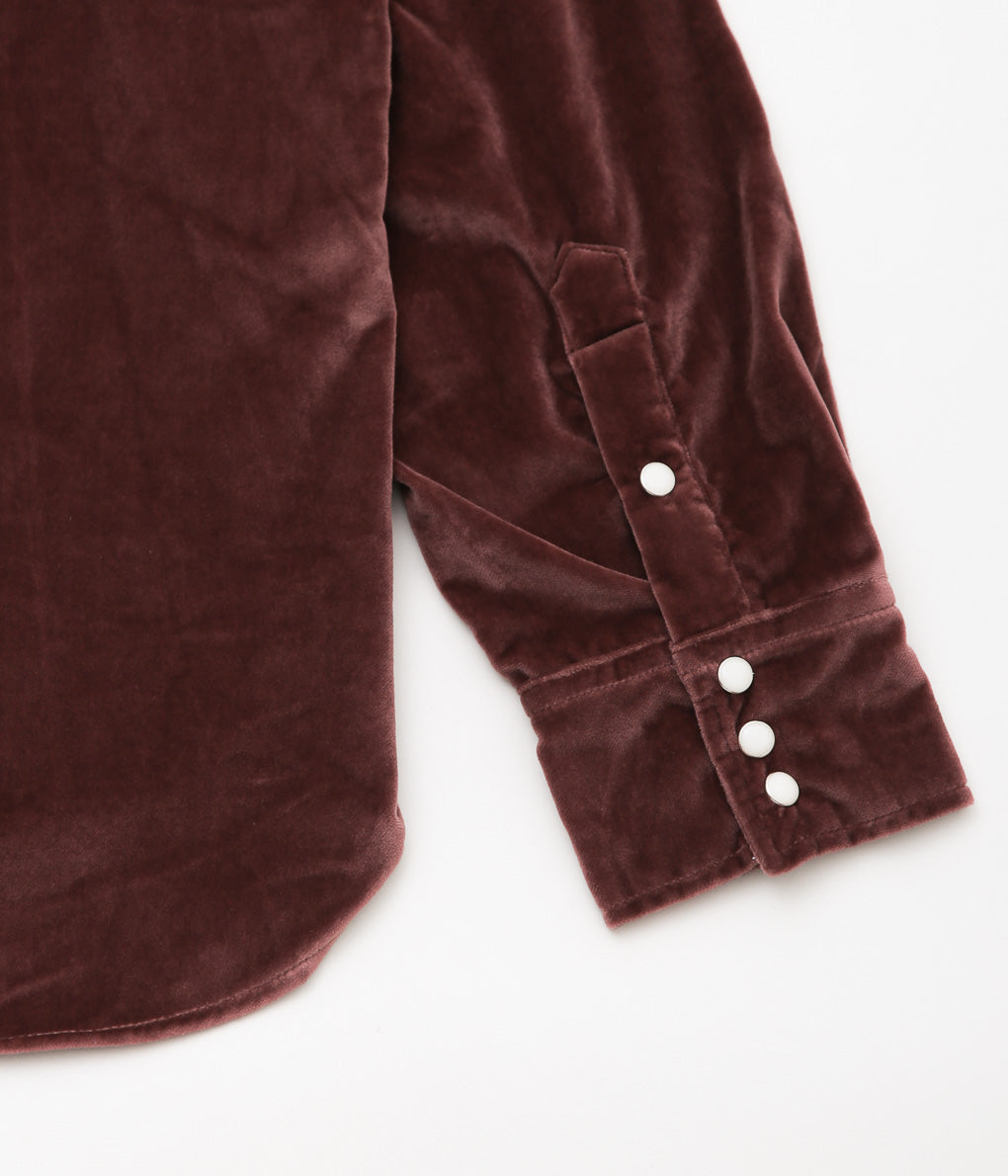 WYTHE ''VELVET PEARLSNAP SHIRT'' (PLUM)