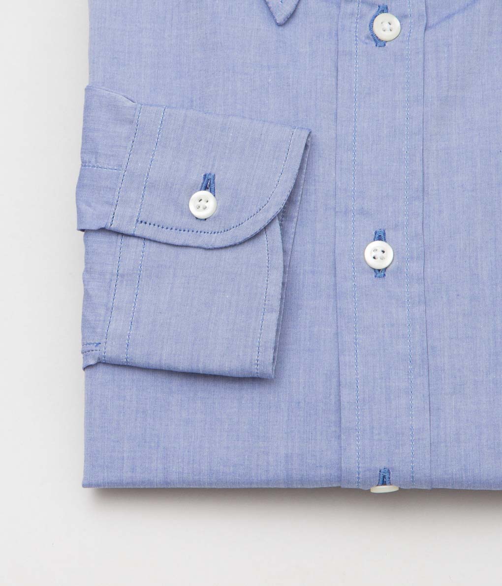 INDIVIDUALIZED SHIRTS ''INDIGO CHAMBRAY CLASSIC FIT BUTTON DOWN SHIRTS'' (BLUE)