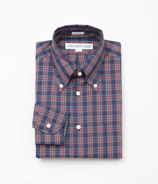 INDIVIDUALIZED SHIRTS ''HOLIDAY PLAID RELAXED FIT BUTTON DOWN SHIRTS'' (RED)