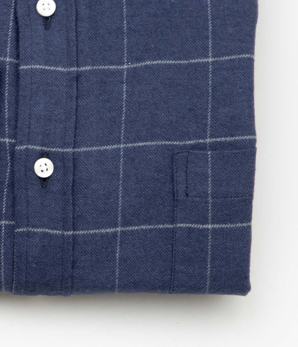 INDIVIDUALIZED SHIRTS ''WINDOWPENN FLANNEL TRADITIONAL COLLAR CLASSIC FIT'' (NAVY)