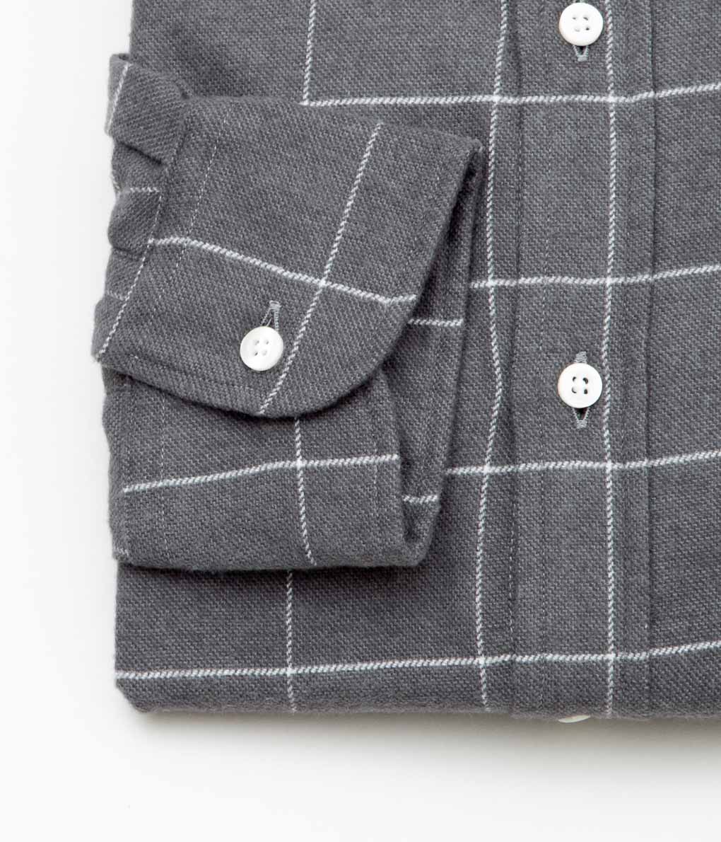 INDIVIDUALIZED SHIRTS ''WINDOWPENN FLANNEL TRADITIONAL COLLAR CLASSIC FIT'' (GRAY)