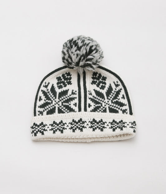 WYTHE ''HOLIDAY JACQUARD POM BEANIE'' (EVERGREEN)