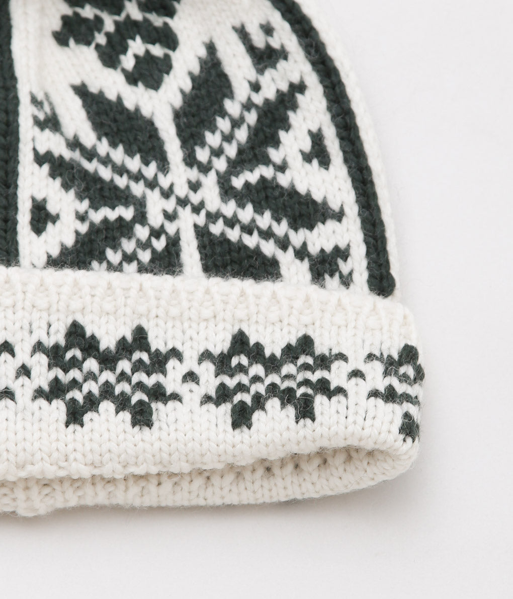 WYTHE ''HOLIDAY JACQUARD POM BEANIE'' (EVERGREEN)