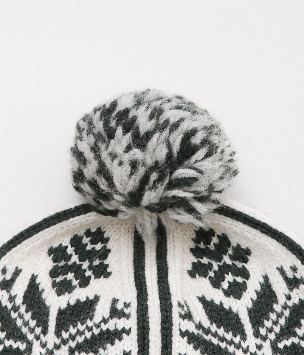 WYTHE ''HOLIDAY JACQUARD POM BEANIE'' (EVERGREEN)