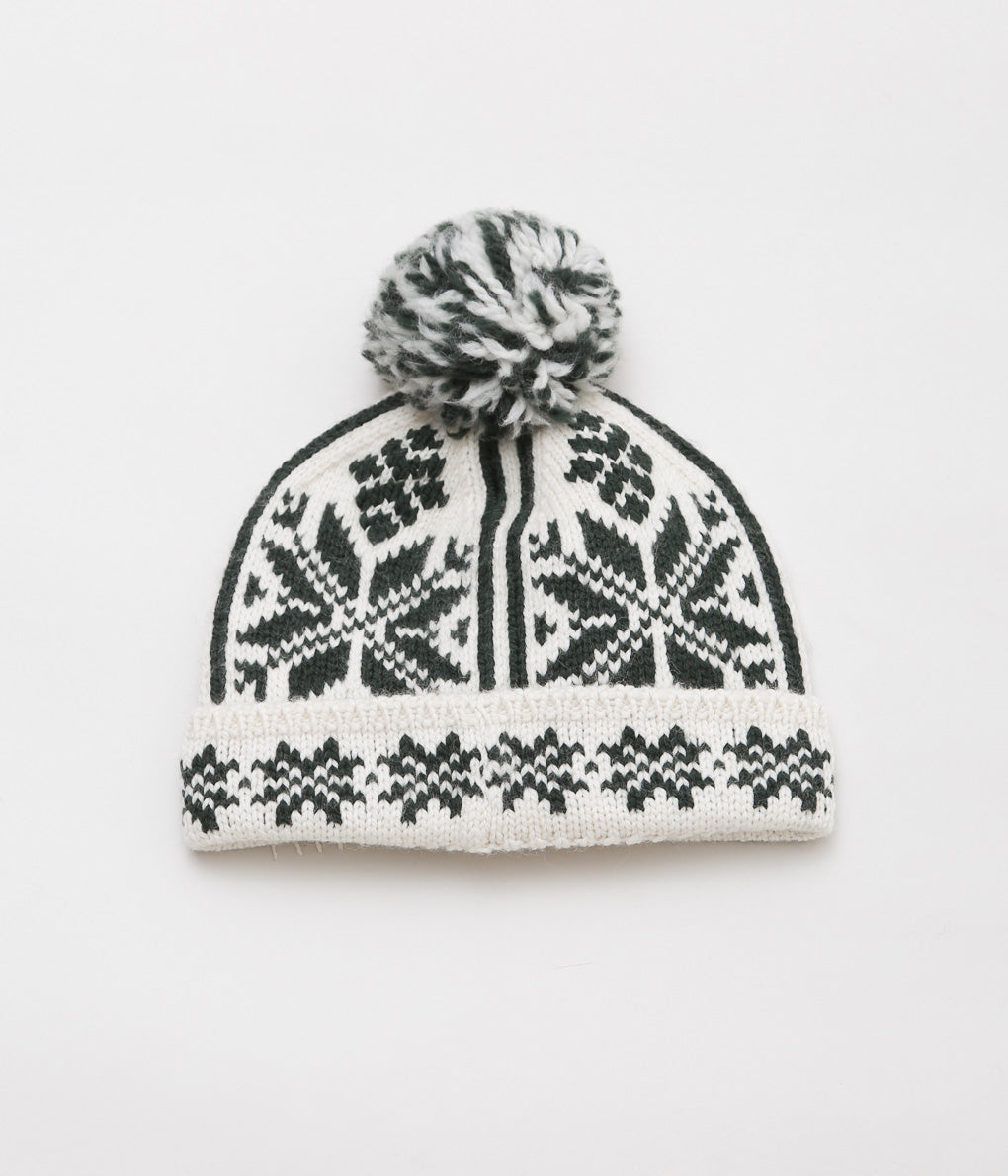 WYTHE ''HOLIDAY JACQUARD POM BEANIE'' (EVERGREEN)