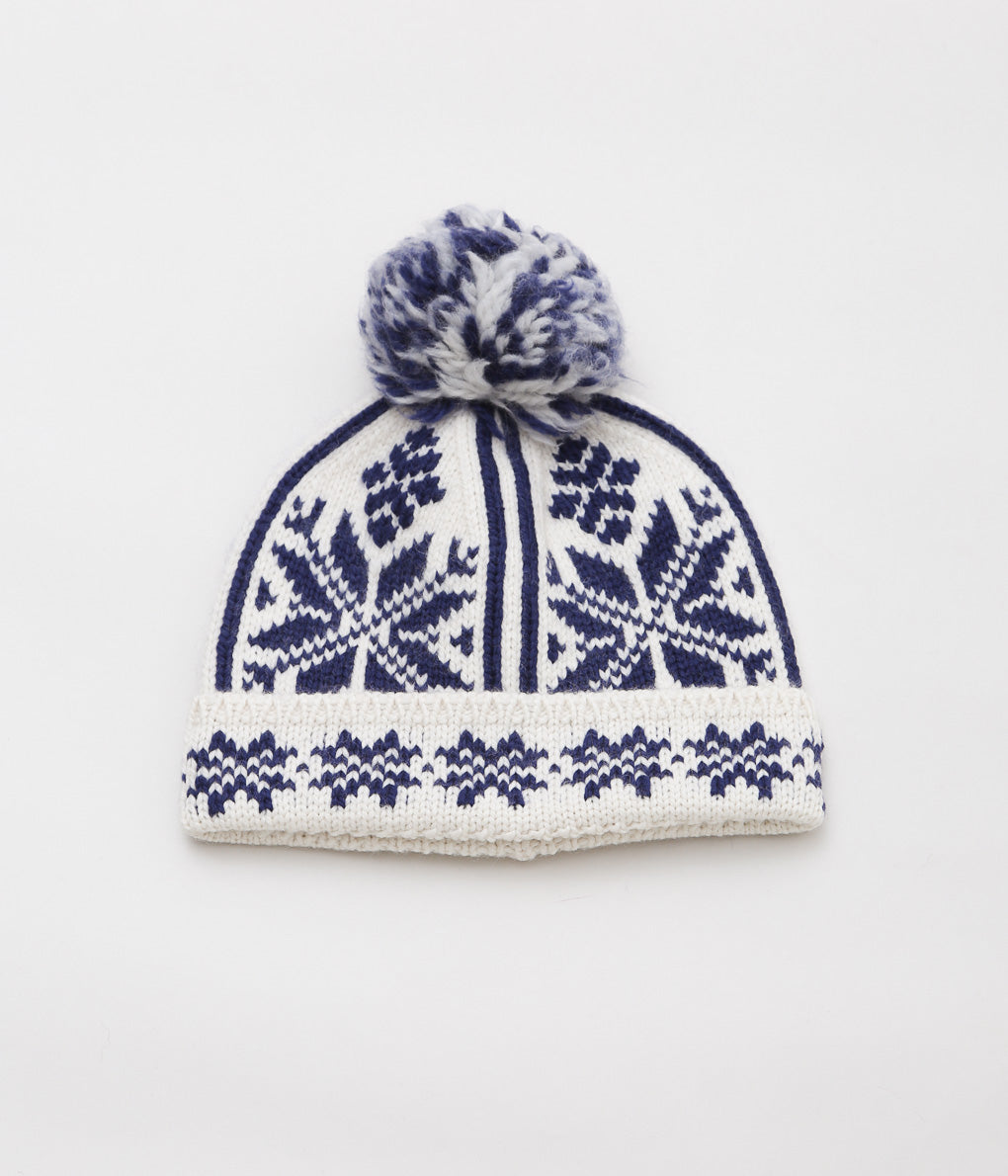 WYTHE ''HOLIDAY JACQUARD POM BEANIE'' (ROYAL BLUE)