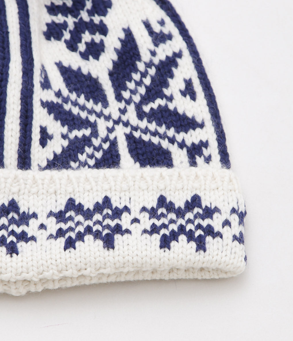 WYTHE ''HOLIDAY JACQUARD POM BEANIE'' (ROYAL BLUE)