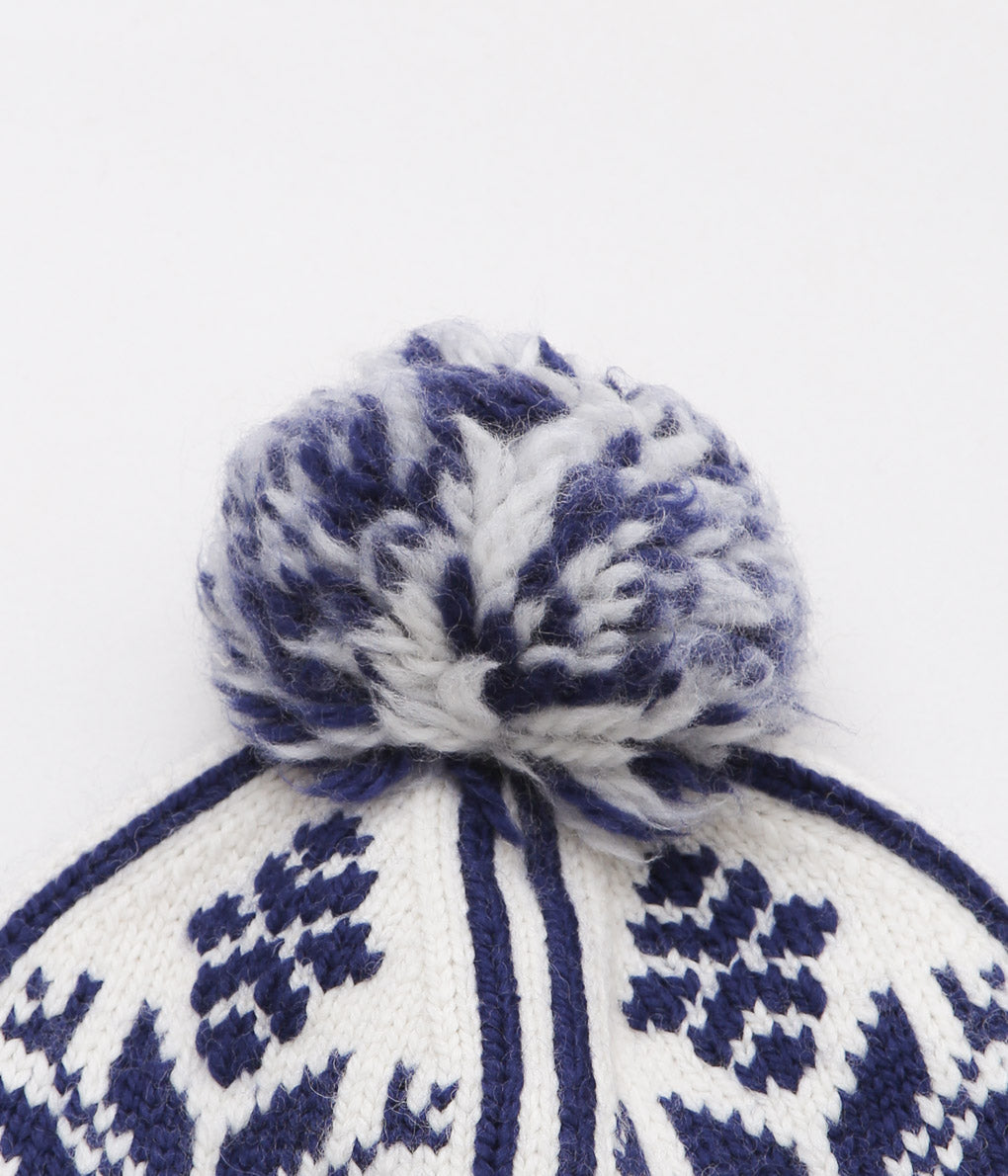 WYTHE ''HOLIDAY JACQUARD POM BEANIE'' (ROYAL BLUE)