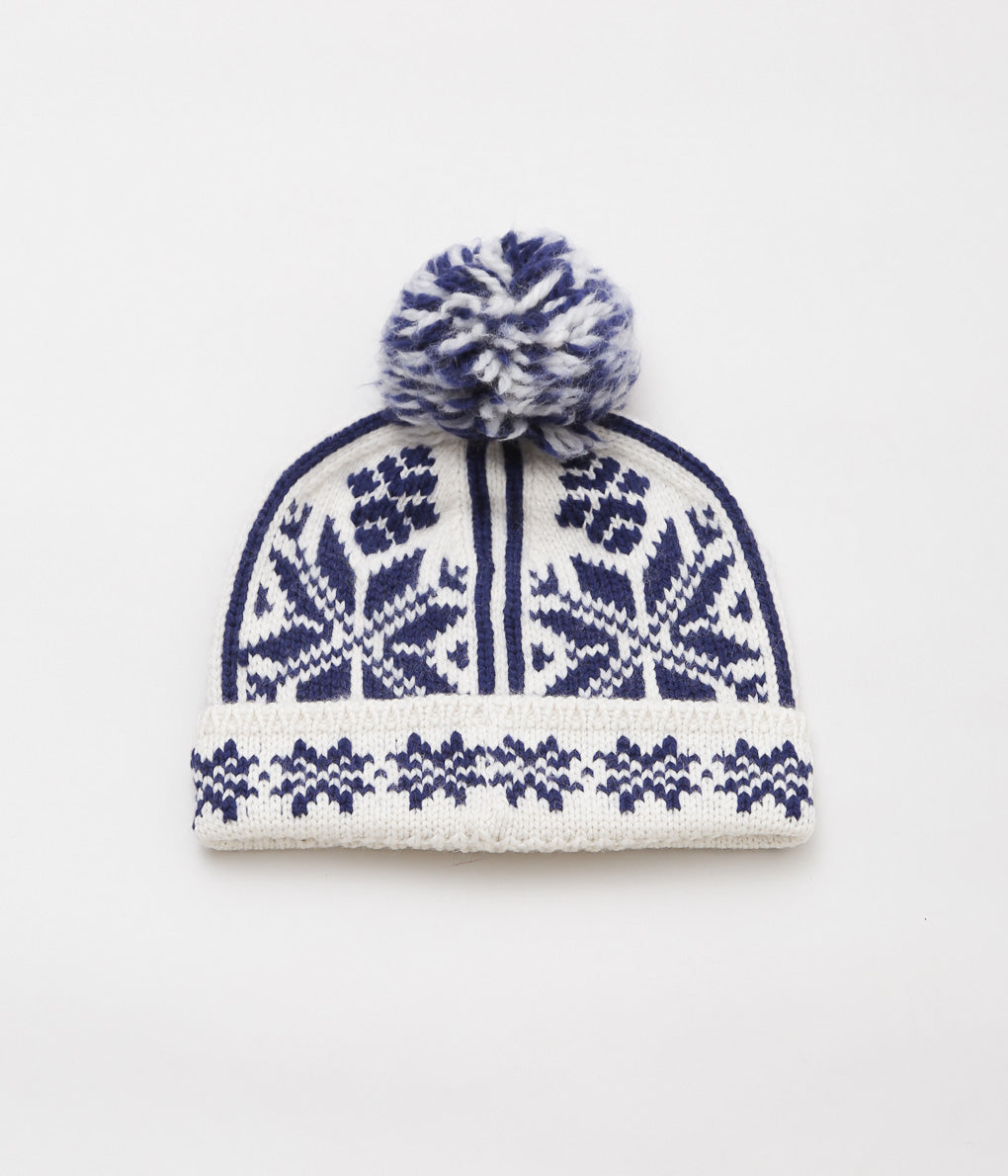 WYTHE ''HOLIDAY JACQUARD POM BEANIE'' (ROYAL BLUE)