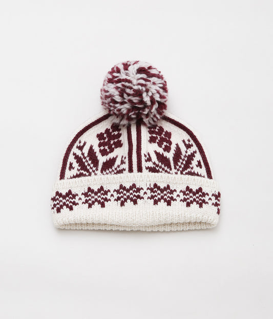 WYTHE ''HOLIDAY JACQUARD POM BEANIE'' (BORDEAUX)