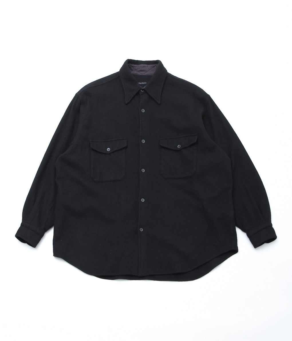 COMOLI ''ウールカシミヤ C.P.Oシャツ'' (BLACK)