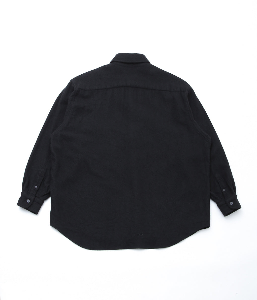 COMOLI ''ウールカシミヤ C.P.Oシャツ'' (BLACK)