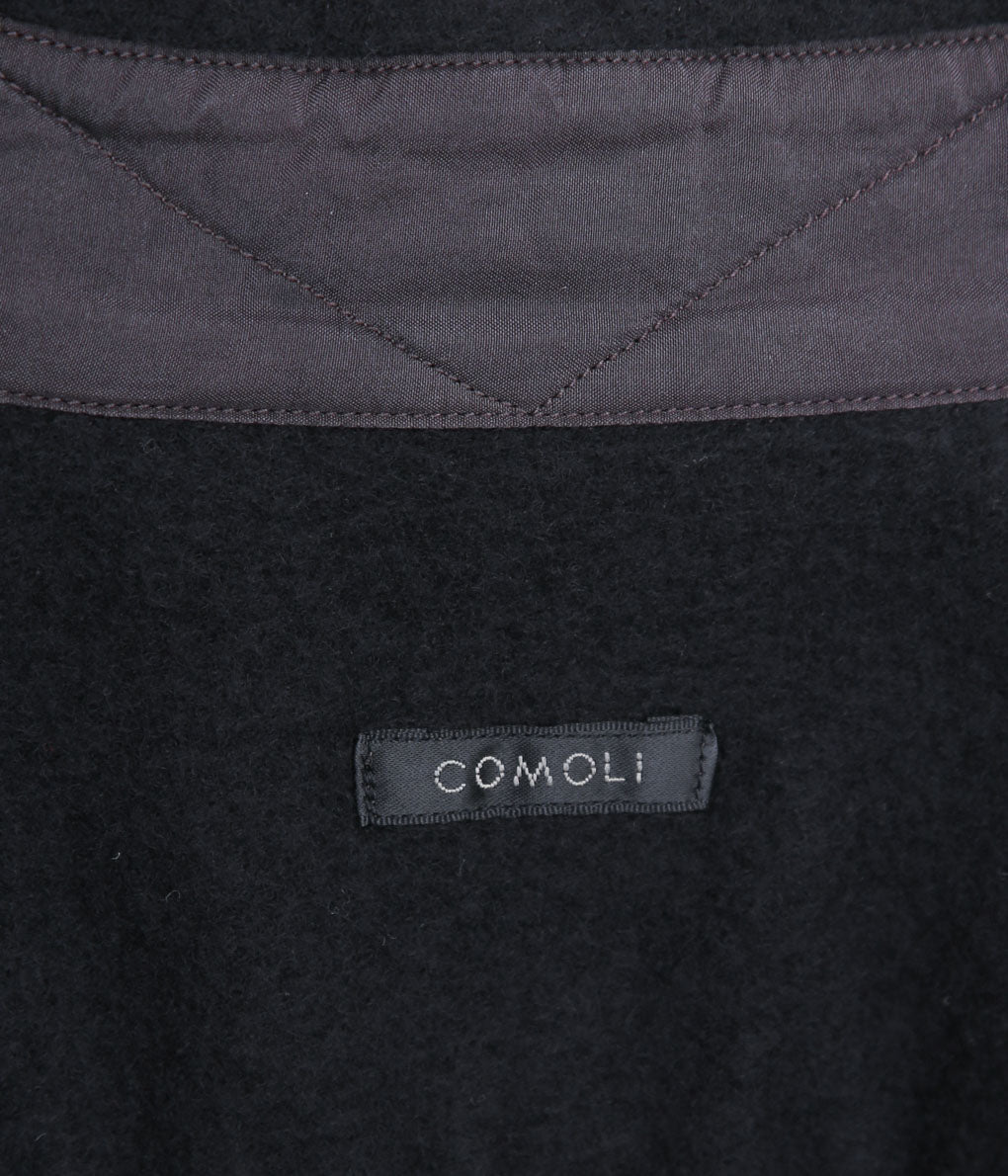 COMOLI ''ウールカシミヤ C.P.Oシャツ'' (BLACK)