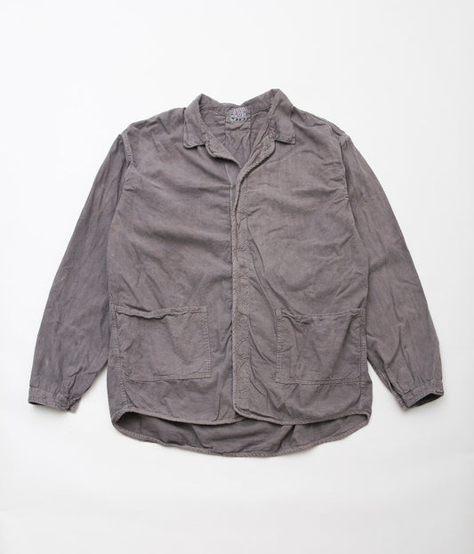 TENDER CO. ''WEBBING FLY SHIRT_ECRU COTTON FLANNEL'' (SADDENED WATTLE DYED)