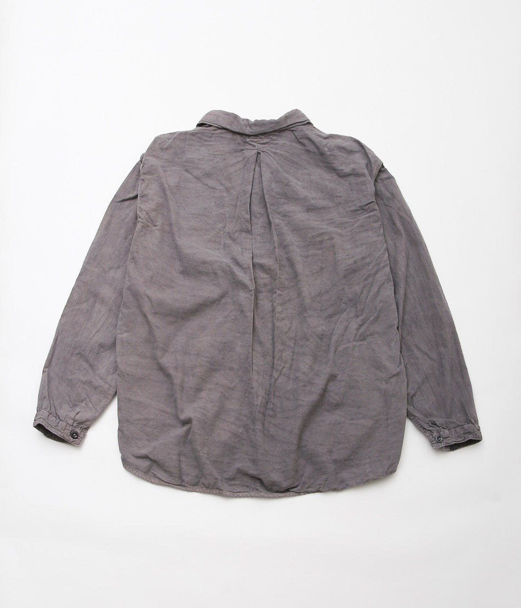 TENDER CO. ''WEBBING FLY SHIRT_ECRU COTTON FLANNEL'' (SADDENED WATTLE DYED)