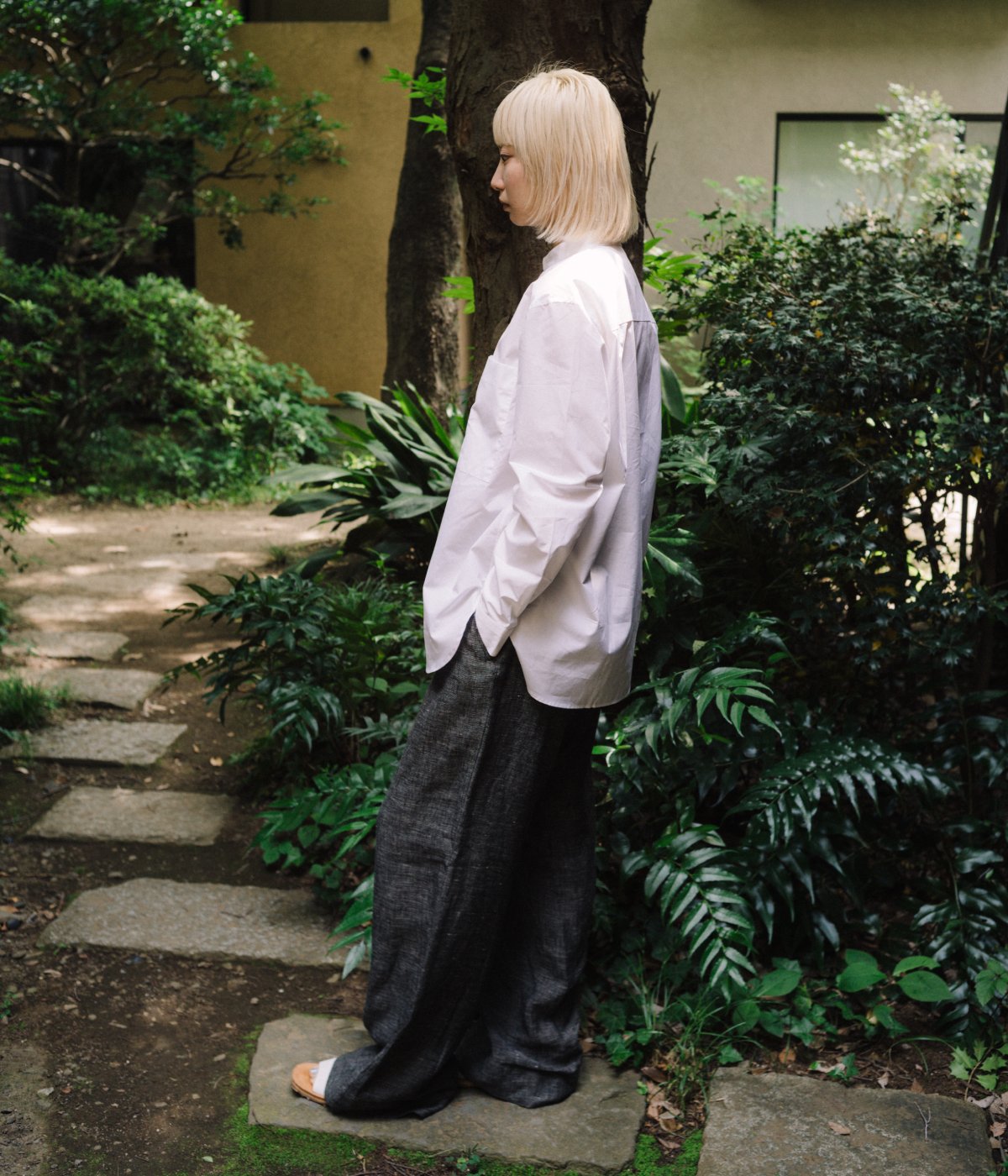 SEYA. ''HAND STITCH KURTA SHIRT'' (WHITE)