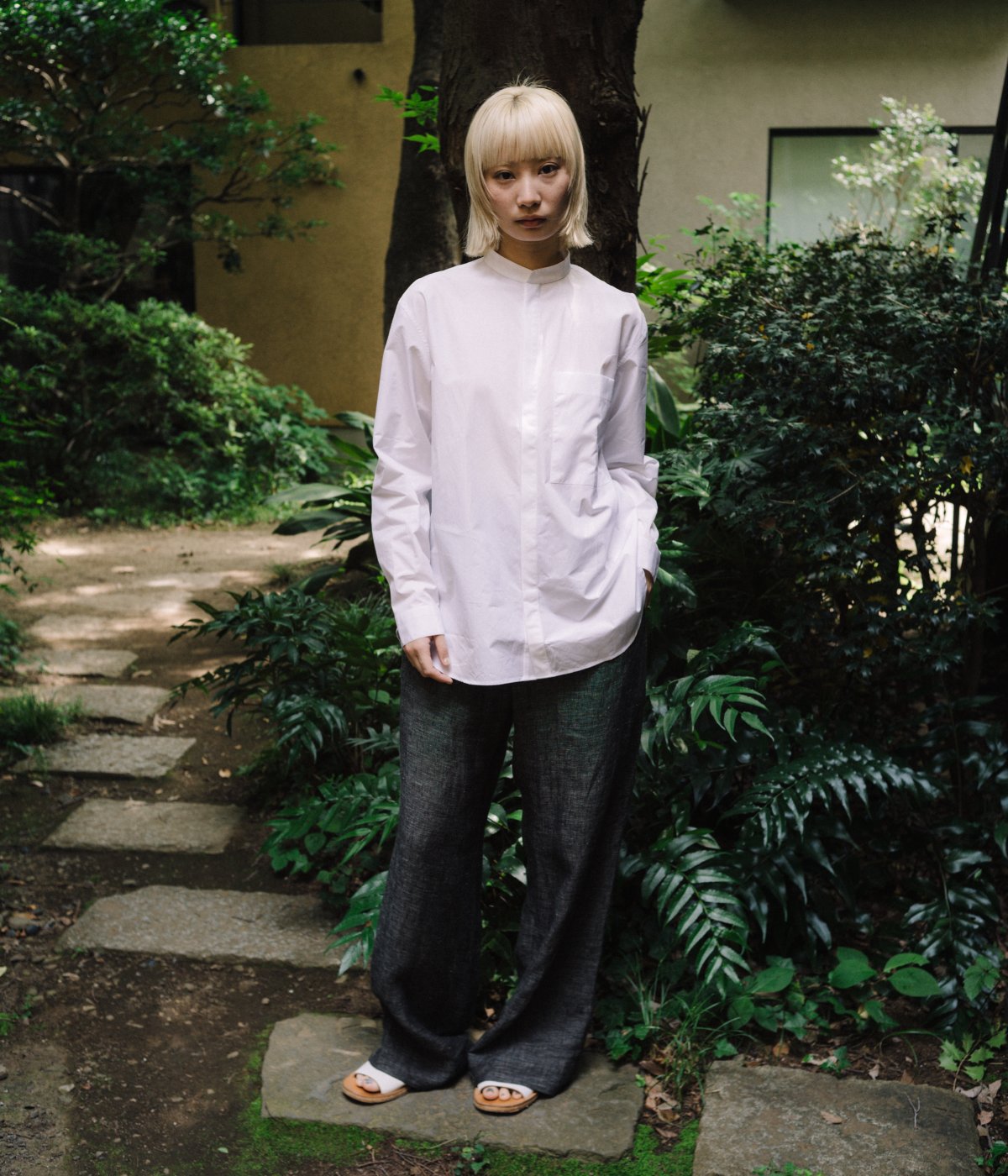 SEYA. ''HAND STITCH KURTA SHIRT'' (WHITE)