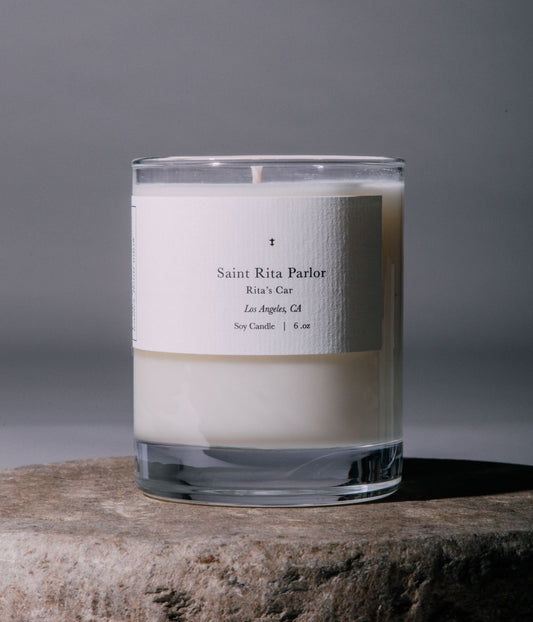 SAINT RITA PARLOR ''HANDPOURED SOY CANDLE'' (RITA'S CAR)