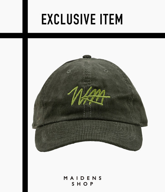 STUDIO WEAREALLANIMALS × MAIDENS SHOP ''ESSENTIAL SCRIPT LOGO CAP CORDUROY'' (DARK GREEN)