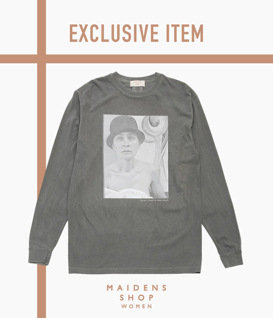 GEORGIA O'KEEFFE ''L/S T-SHIRT "O'KEEFFE 1918"'' (BLACK)