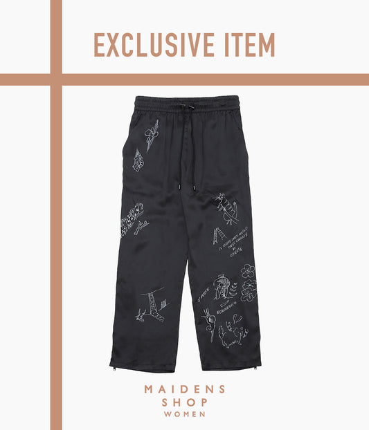 WONDEROUND ''BOXING TROUSERS W/HAND DRAWING'' (BLACK)