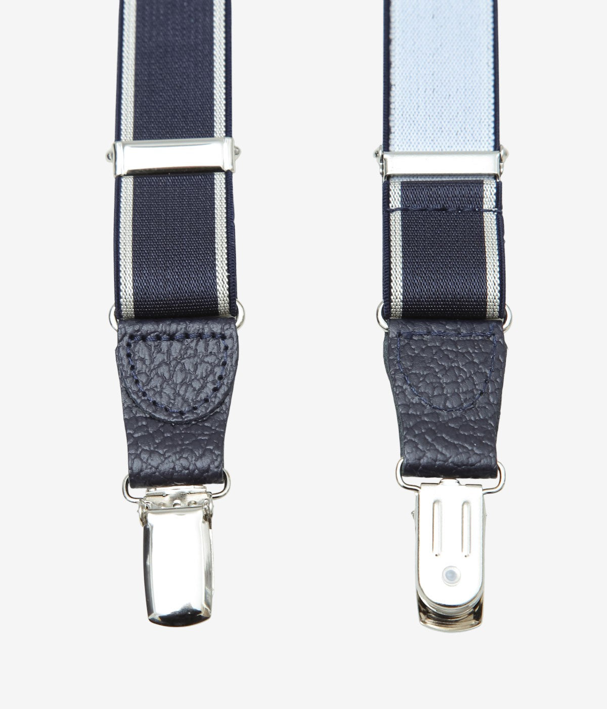 ALBERT THURSTON ''3 CLIP LEATHER BACK｜ELASTIC 25MM'' (NAVY TIPPING)