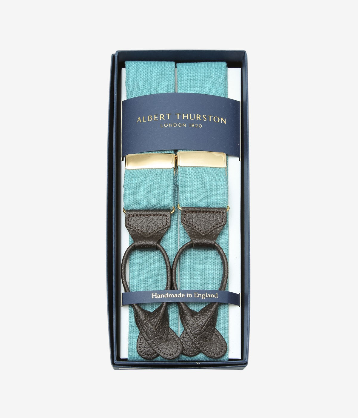 ALBERT THURSTON ''RUNNER LEATHER END｜SHIRTING/LININGS 38MM'' (LT BLUE)