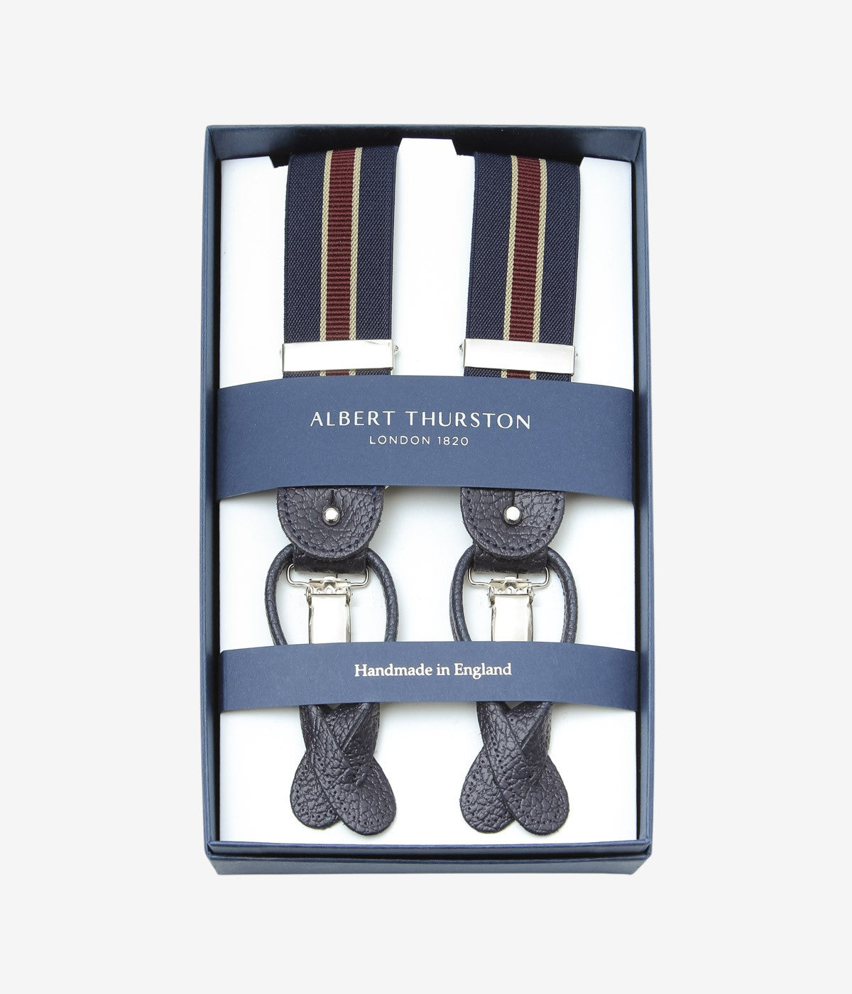 ALBERT THURSTON ''TWO IN ONE｜ELASTIC 35MM'' (NAVY STRIPE)