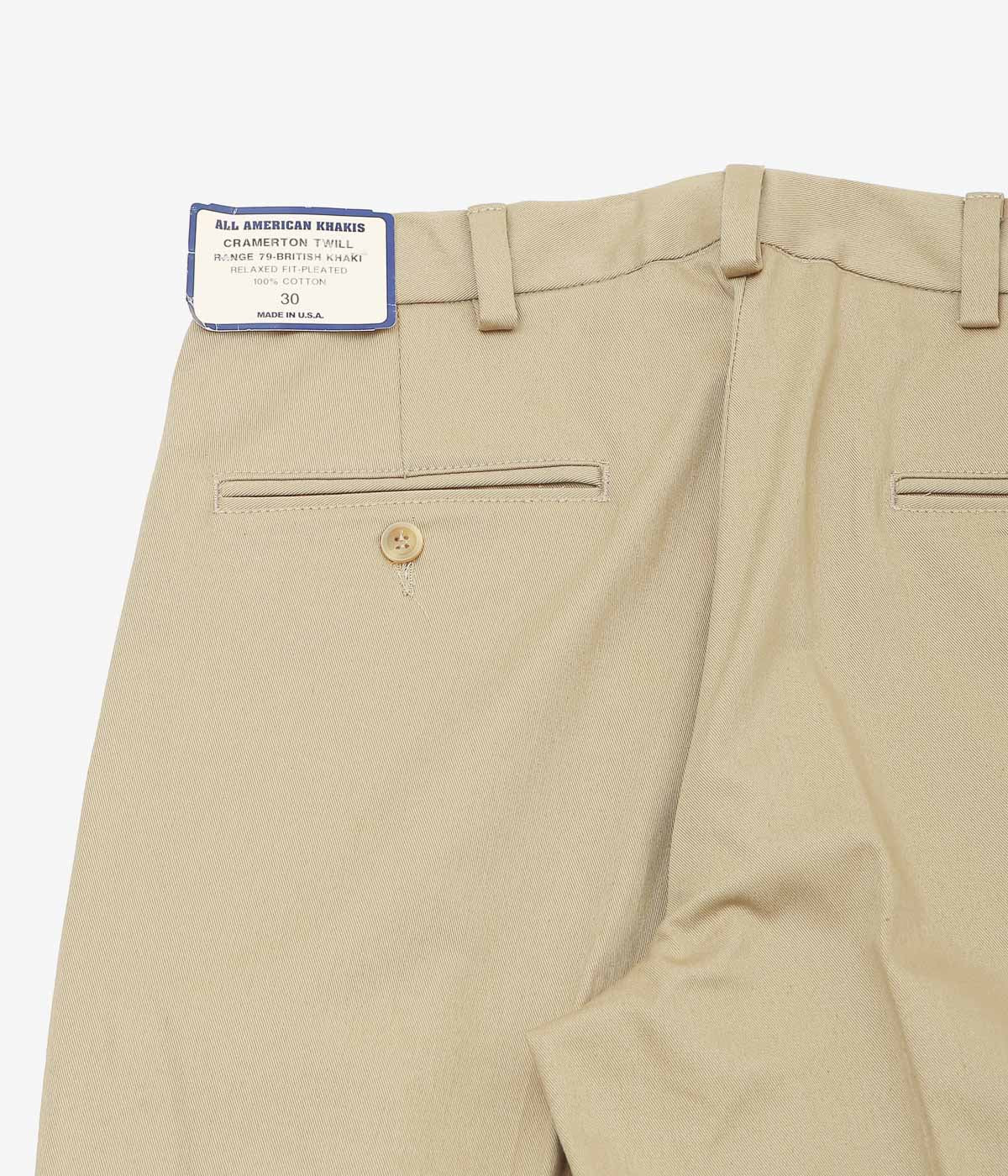 ALL AMERICAN KHAKIS ''CRAMERTON TWILL(RELAXED FIT 2 TACS)'' (BRITISH KHAKI)