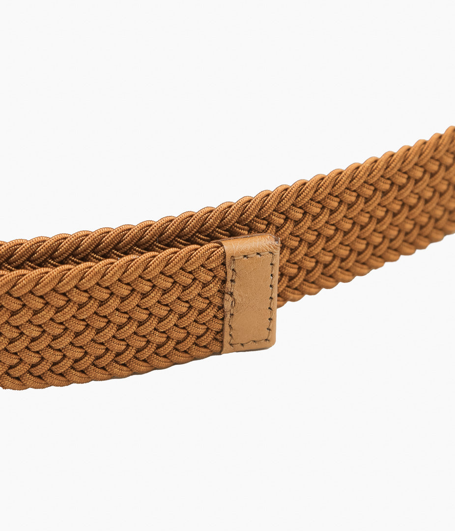 ANDERSON'S ''ELASTIC MESH BELT / OSTRICH'' (CAMEL)