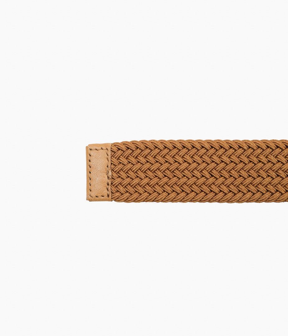 ANDERSON'S ''ELASTIC MESH BELT / OSTRICH'' (CAMEL)