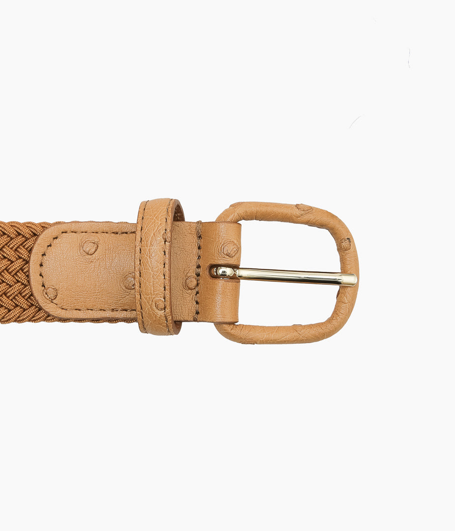 ANDERSON'S ''ELASTIC MESH BELT / OSTRICH'' (CAMEL)
