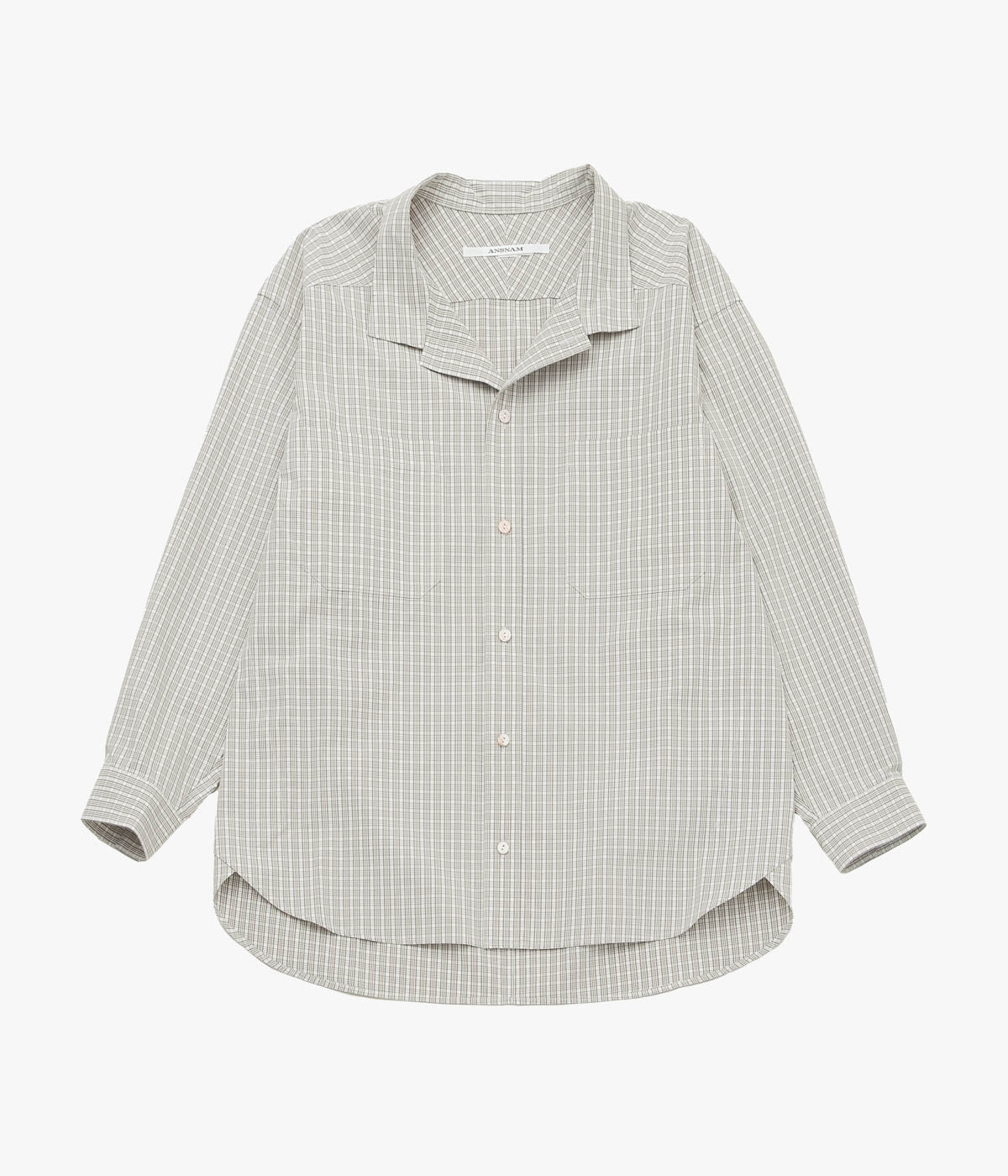 ANSNAM ''EX SHIRT｜DEADSTOCK'' (BEIGE×GREY CHECK)