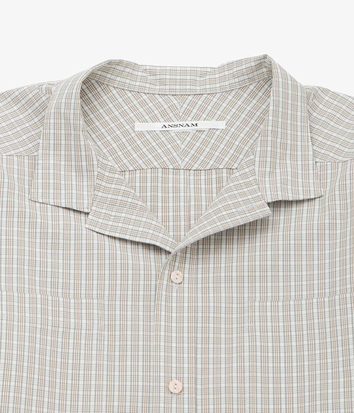 ANSNAM ''EX SHIRT｜DEADSTOCK'' (BEIGE×GREY CHECK)