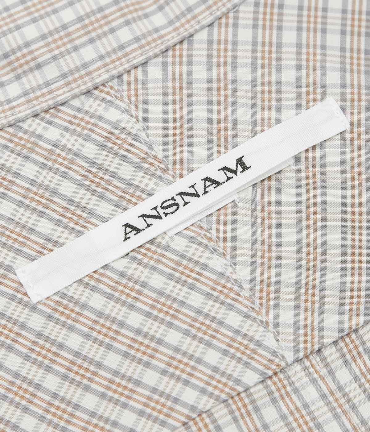 ANSNAM ''EX SHIRT｜DEADSTOCK'' (BEIGE×GREY CHECK)