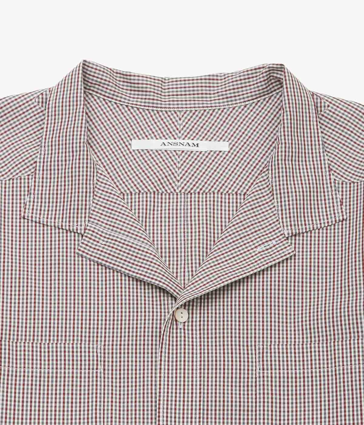 ANSNAM 'EX SHIRT｜DEADSTOCK' (BURGUNDY×GREEN CHECK)
