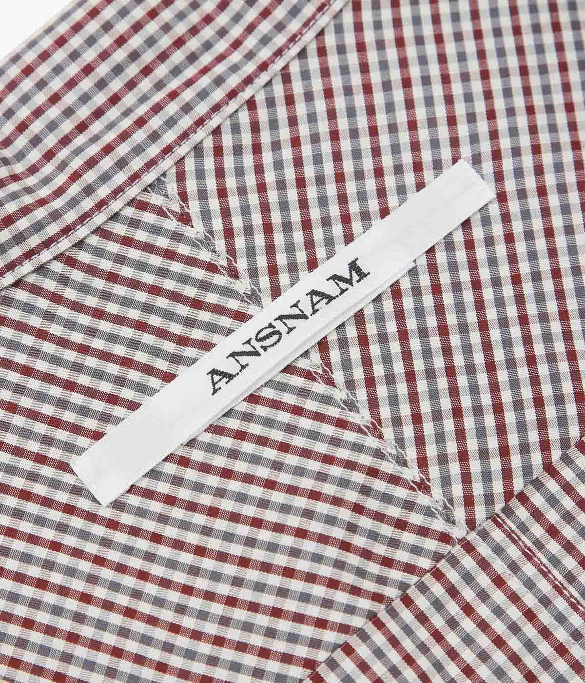 ANSNAM 'EX SHIRT｜DEADSTOCK' (BURGUNDY×GREEN CHECK)