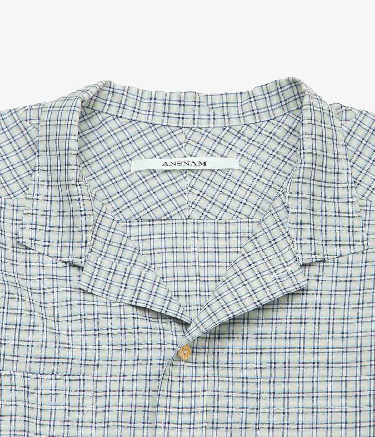 ANSNAM ''EX SHIRT｜DEADSTOCK'' (GREY×BLUE CHECK)