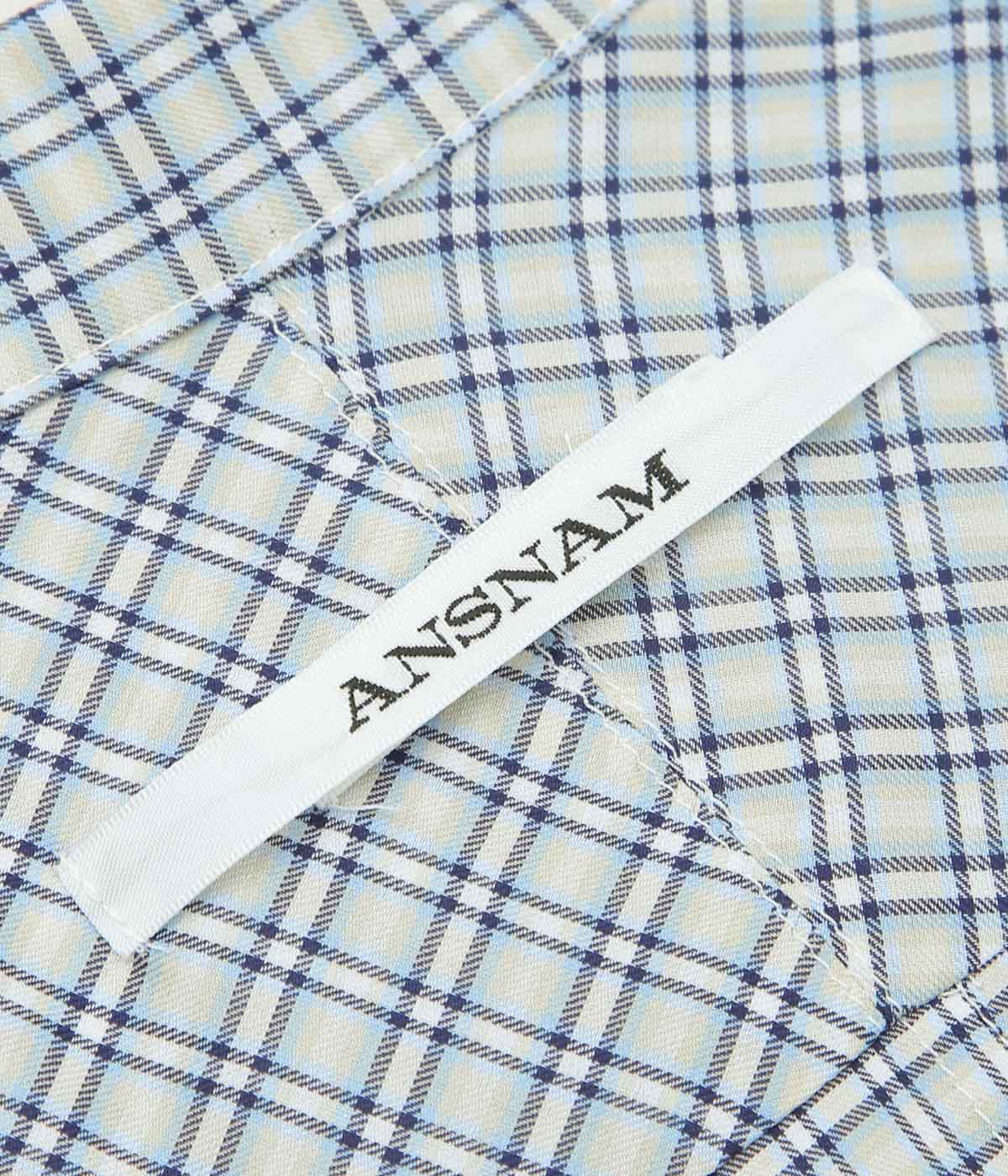 ANSNAM ''EX SHIRT｜DEADSTOCK'' (GREY×BLUE CHECK)