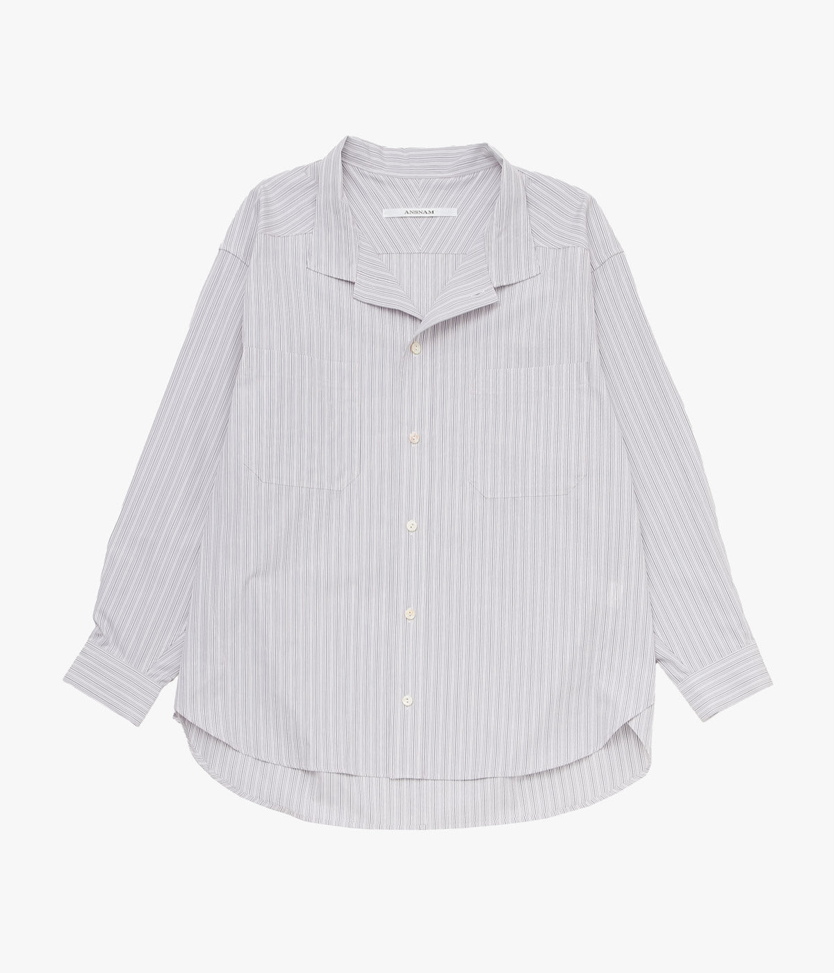 ANSNAM ''EX SHIRT｜DEADSTOCK'' (GREY×PINK STRIPE)