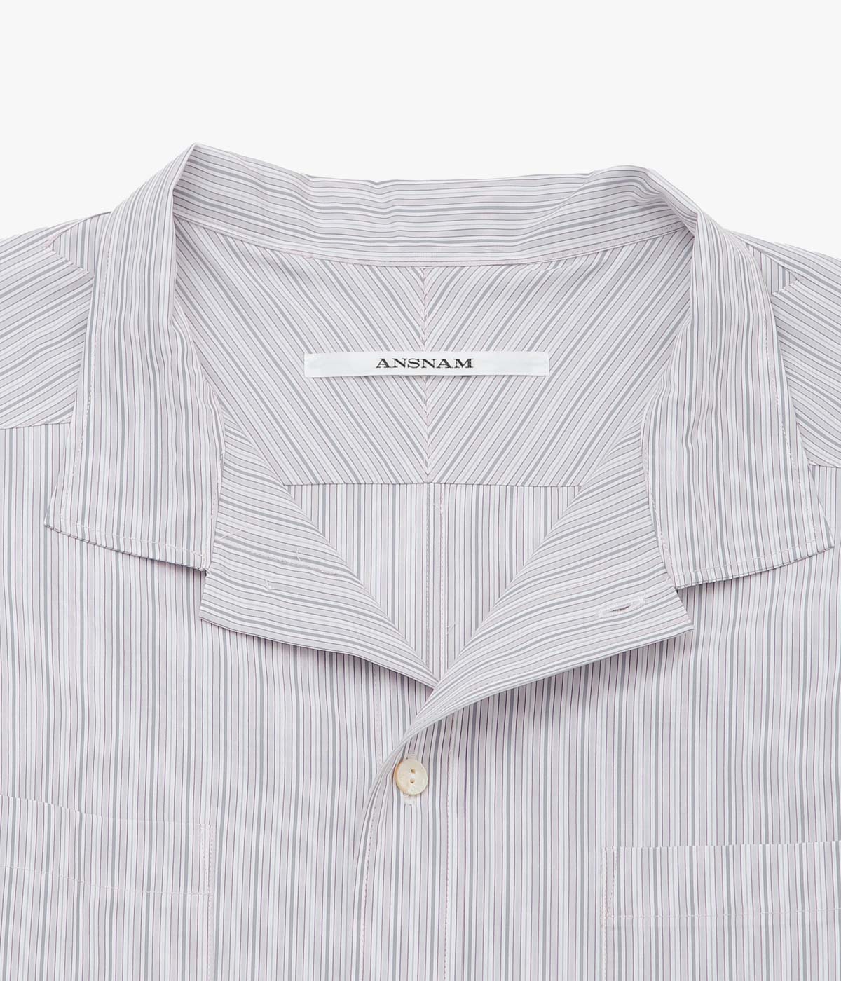 ANSNAM ''EX SHIRT｜DEADSTOCK'' (GREY×PINK STRIPE)