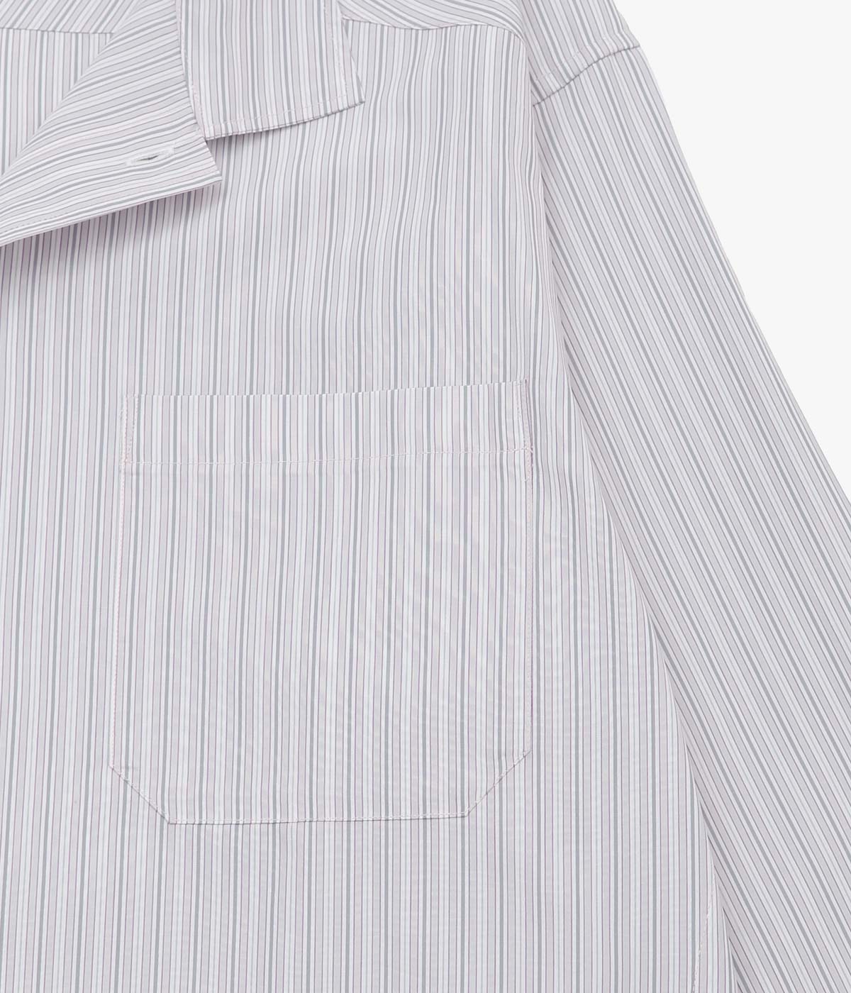 ANSNAM ''EX SHIRT｜DEADSTOCK'' (GREY×PINK STRIPE)