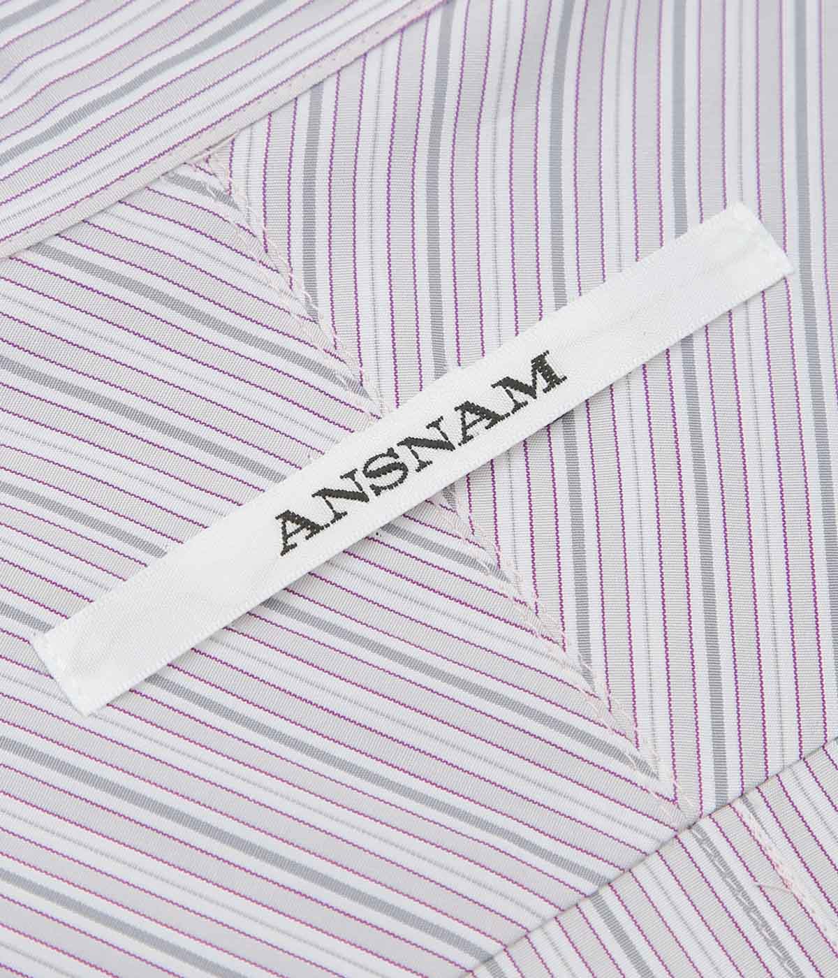 ANSNAM ''EX SHIRT｜DEADSTOCK'' (GREY×PINK STRIPE)