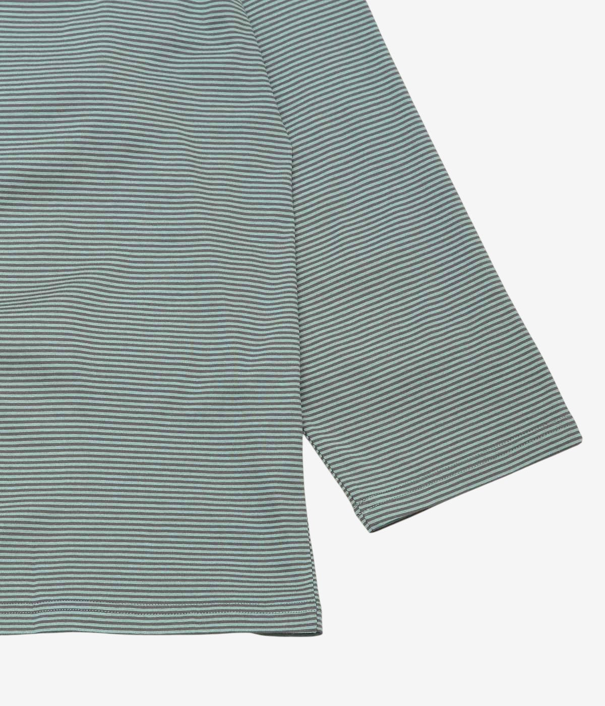 ANSNAM ''MARINE BORDER T-SHIRT｜NARROW STRIPE'' (CHARCOAL×BLUE