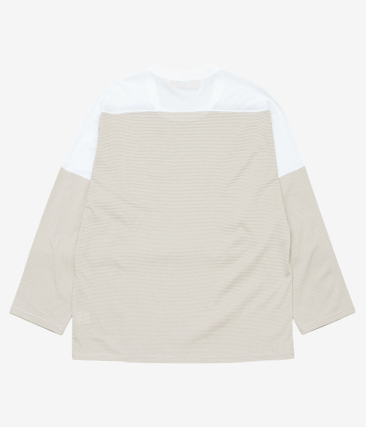 ANSNAM ''MARINE BORDER T-SHIRT｜NARROW STRIPE'' (SAND BEIGE×WHITE)