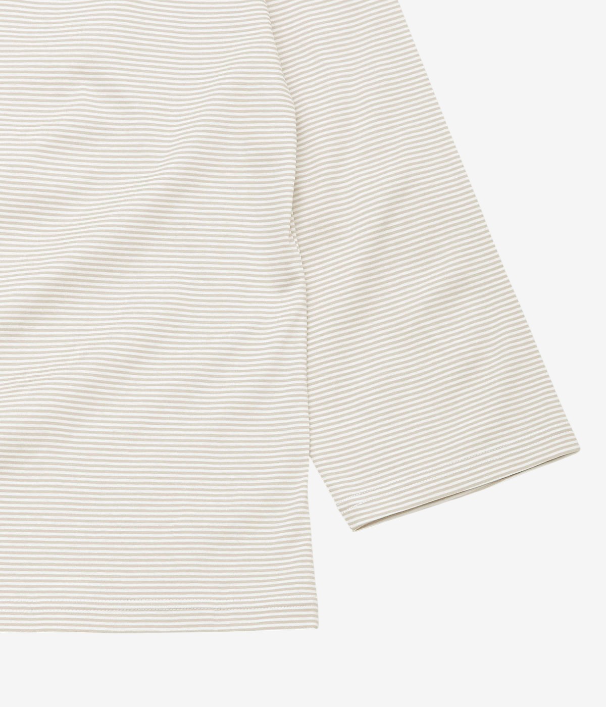 ANSNAM ''MARINE BORDER T-SHIRT｜NARROW STRIPE'' (SAND BEIGE×WHITE)