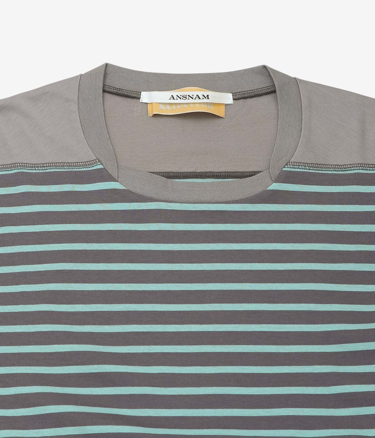 ANSNAM ''MARINE BORDER T-SHIRT｜WIDE STRIPE'' (CHARCOAL×BLUE